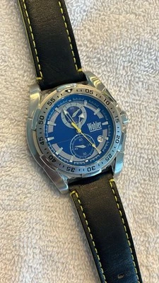 Reloj Wohler Otto Cronógrafo Acero Inoxidable Para Hombre Cara Azul ¡Súper Limpio! ¡Funciona! Foto 1 de 4