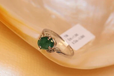 Exclusiver Smaragd & Brillant Ring - 1,35 ct. - 10 Kt. Weißgold - 417 - Oval Cut - Bild 1 von 4