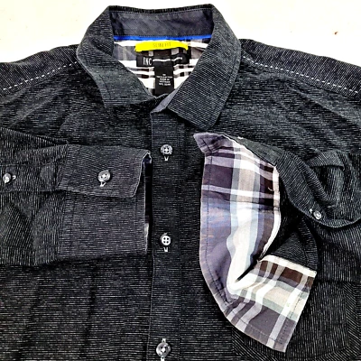 INC. International Concept Slim Fit Men's Shirt Sz M Long Sleeve Cotton Black - Image 1 of 4