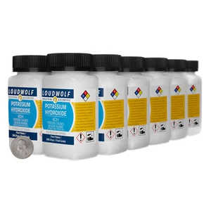 Potassium Hydroxide / 2.3 Lbs / 12 Bottles / 99% Pure Food Grade / Fine Flakes - Picture 1 of 4