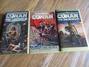 Robert E. Howard:  Lot of 3 Bantam "Conan" pbs w/ fold-out covers, NEW - Bild 1 von 5
