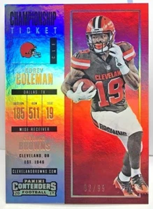 Corey Coleman 2017 Panini Contenders Championship Ticket Parallel #D / 99 - - Bild 1 von 2