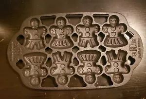 Paula Deen Cast Iron Mr & Mrs Gingerbread Man Mold - Picture 1 of 3