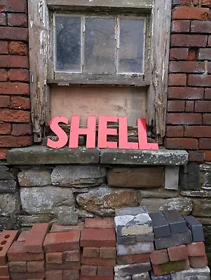 Shell Enamel Letter Sign Shell Enamel Sign motor oil petrol garage Shell sign  - Image 1 of 4