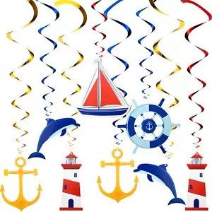 20 Pieces Nautical Hanging Swirl Cruise Ship Anchor Nautical Sailor Theme Par... - Picture 1 of 7