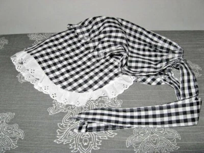 Sombrero para mujer gorro pradera Sunbonnet hecho a mano a máquina cosido con botones borde de encaje Foto 1 de 4