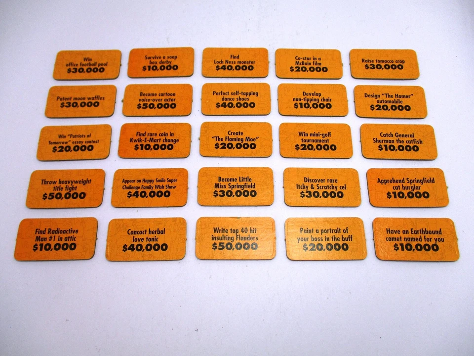 The Game of Life Simpsons Replacement Parts / Pieces Complete Set of 25 Tiles - Image 1 of 4
