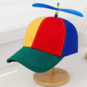 Niedliche Unisex Regenbogenfarbe Hubschrauber Propellerkappe Mütze Schule Junge schicke Kappe - Bild 1 von 9