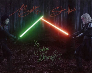 NATASHA LIU BORDIZZO & IVANNA SAKHNO SIGNED 11x14 PHOTO ASHOKA STAR WARS BECKETT - Picture 1 of 4