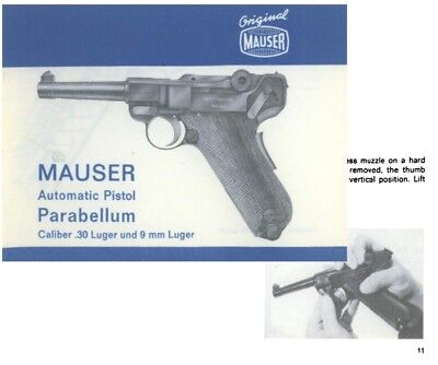 Mauser C1971 Luger Auto Pistol Parabellum Manual (English) • 15.95$