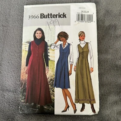Butterick 3966 Jumper Dress Sewing Pattern Sz 20-24 Misses Petite Y2K - Image 1 of 4