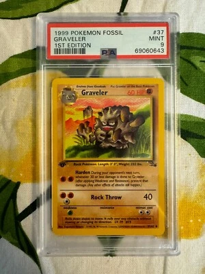 1999 Pokemon - 1st Edition Graveler Non-Holo Fossil 37/62 - PSA 9 Mint! - WOTC - Image 1 of 4