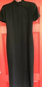 Evan-Picone Asian Style Black Formal Midi Dress Fully Lined Size 4 EUC - Picture 1 of 9