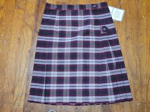 Becky Thatcher Elderwear Red Green Plaid School Skirt Size 14  27-28x21 1/2 NWT - Picture 1 of 5