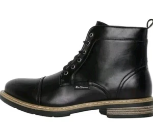 Ben Sherman Straßenbahn Zehenkappe Stiefel schwarz Herren UK 10 neu im Karton - Bild 1 von 6