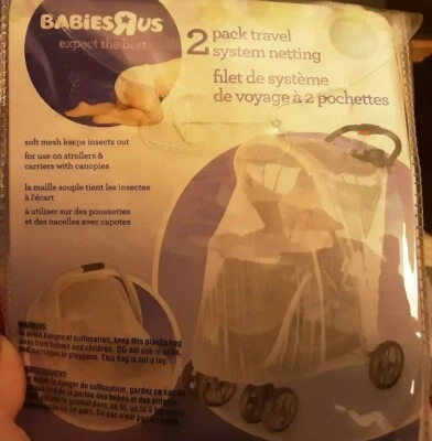 BABIES R US 2 PACK SFROLLER JOGGER BABY CARRIER NETTING INSECT PROTECTION MESH - Image 1 of 2