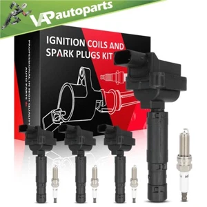 4 Ignition Coils & 4 Spark Plugs For 2012-2015 Mercedes-Benz C250 1.8L L4 - Picture 1 of 11