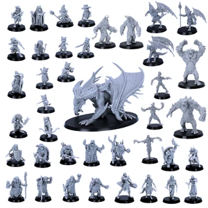 DnD Miniatures Starter Set, 40 Fantasy Monster Set for D&D – RPG Models Bulk - Picture 1 of 9