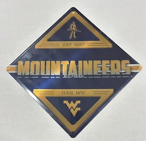 West Virginia Mountaineers Metal Diamond Wall Sign Man Cave Decor NCAA Licensed - Picture 1 of 2