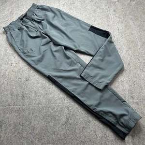 Under Armour Windbreaker Track Pants Men M Gray 31" Ankle Zip Loose Vital b096 - Picture 1 of 17