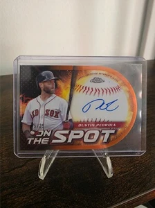 2024 Topps Chrome On The Spot Dustin Pedroia Auto 15/25 Die Cut JERSEY NUMBER!! - Bild 1 von 2