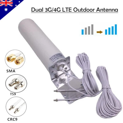 Dual SMA TS9 Male 3G 4G LTE Signal Booster Antenna Outdoor Fixed Wall Mount - Image 1 of 4