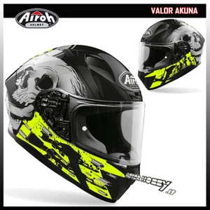 CASCO INTEGRALE MOTO STRADALE AIROH VALOR AKUNA YELLOW VISIERA CHIARA TAGLIA XL - Foto 1 di 1