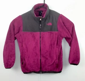The North Face Denali Full Zip Jacket Girl's Size XL 18 Black Purple - Picture 1 of 7
