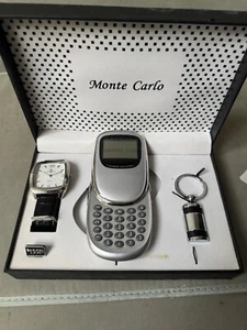 MONTE CARLO Mens Quartz Watch Calendar Keyring - Picture 1 of 8