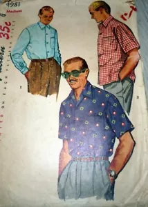 *CAMICIA UOMO VINTAGE ANNI 50 modello cucito PETTO MEDIO 38-40 - Foto 1 di 1