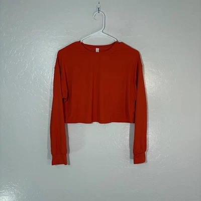 Camisa Lululemon Para Mujer 2 Naranja Recortada Manga Larga Atlética Elastizada Top Yoga Foto 1 de 4