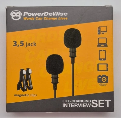 Lavalier Lapel Mikrofon 2x Set 3,5mm Y-Splitter Universal für Dual Interview - Bild 1 von 2