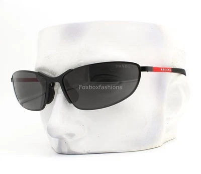 Gafas de sol Prada Linea Rossa SPS 55Z 1BO-06F goma negra mate con estuche nuevas con etiquetas Foto 1 de 4