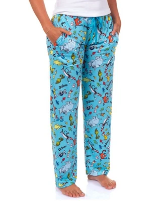 Dr. Seuss Pajamas Womens Cat in The Hat Grinch Horton Character PJ Pants - Image 1 of 4