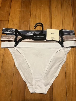 Calvin Klein Mujer Tanga Bikini Elástico Algodón Bragas Talla Grande 3 Pares Foto 1 de 4