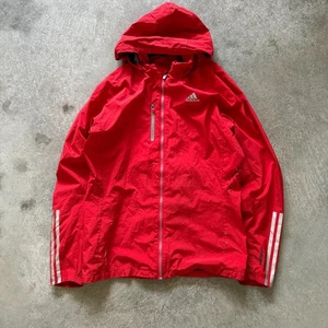 Vintage Adidas Jacke groß rot weiß Windbreaker Retro 90er Sportswear - Bild 1 von 7
