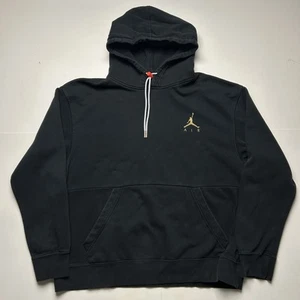 Nike Air Jordan Athleisure Bronzing Logo Fleece Hoodie Black CK6684-013 Sz XL - Picture 1 of 4