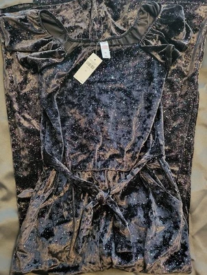 Mamelucos Justice Negro Brillante con Brillos Rosa y Azul Niñas Talla 14  Foto 1 de 4