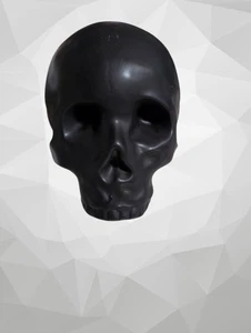 Alcancía de monedas de dinero calavera negra Halloween decoración espeluznante sin tapón - Imagen 1 de 5