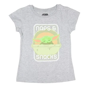 Star Wars Girls' Baby Grogu Naps & Snacks Short Sleeve Kids T-Shirt (M, 7/8) - Picture 1 of 3