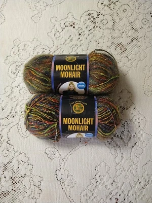 2 Skeins Moonlight Mohair Lion Brand Yarn “Rain Forest” Acrylic & Mohair 82 yds - Image 1 of 4