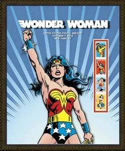 USPS Wonder Woman Forever Briefmarken gerahmt NYCC 2016 Comicon DC Comics  - Bild 1 von 2