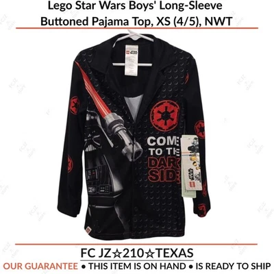 Lego Star Wars мальчиков длинным рукавом на пуговицах пижамы верх, XS (4/5), новый с Ярлыками - Изображение 1 из 4