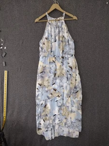 Maxi vestido floral sin mangas con volantes halter lupa para mujer talla L - Imagen 1 de 10