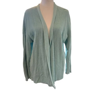 J.Jill Teal Open Front Sweater Knit Cardigan SIZE LARGE Womens Beachy Classic - Picture 1 of 11