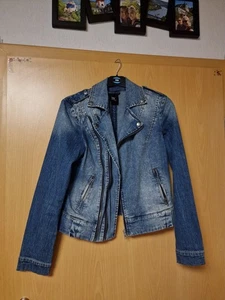 Damen Jeansjacke Revers Langarm blue bleached Gr. 34 - Bild 1 von 4