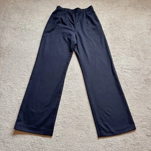 Eskandar Trousers Size 1 W29” L32” Navy Blue Wool & Cashmere Wide Leg - Picture 1 of 10