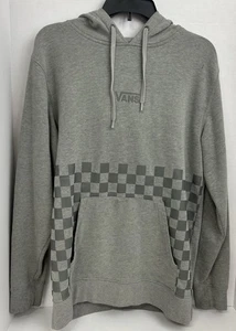 Vans Hoodie Sweatshirt Mens Small Pullover Versa Gray Checkerboard Skate - Picture 1 of 7