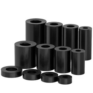 Black PA66 Nylon Unthreaded Spacers Plastic Standoff Washer 2.7/3.2/4.2mm/5.2mm - Picture 1 of 10