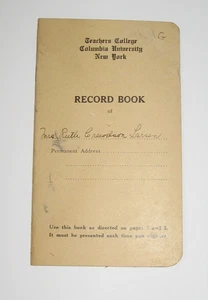 Schallplattenbuch Columbia Univ. 1926 New York City für Master-Abschluss Ruth Larson, signiert - Bild 1 von 8